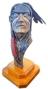 lot 19 image: Limited Edition Bronze Bust Sculpture Pride of the Sioux by Christopher Seautino 310
