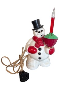 lot 44 image: 1940s  Snowman Bubble Light Christmas Decoration