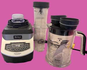 lot 60 image: Ninja Professional 1100W Blender with 2 Pitchers and 2 To-Go Cups