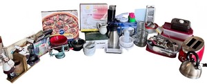 lot 65 image: Kitchenware Collection with Toaster, Steamer, Decor, Food Scale, and Accessories