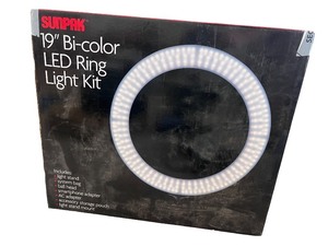 lot 88 image: Sunpak 19 Inch Bi-Color LED Ring Light Kit with Stand and Accessories