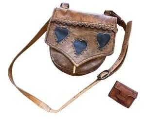 lot 156 image: Vintage Tooled Leather Shoulder Bag and Leather Wallet