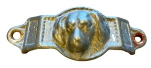 lot 166 image: Vintage Cast Metal Dog Head Drawer Pull