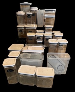 lot 175 image: Collection of Clear Plastic Airtight Food Storage Containers with Lids