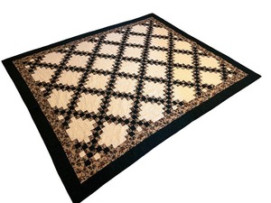 lot 181 image: Handmade Patchwork Quilt with Geometric Pattern