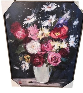 lot 189 image: Framed Floral Bouquet Canvas Wall Art