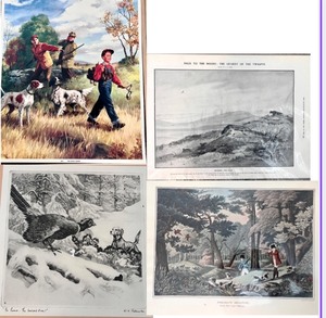 lot 78 image: Set of 4 Framed Vintage Hunting and Pheasant Art Prints