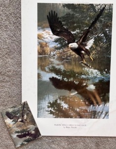 lot 82 image: Wayne Meineke Majestic Wings Bald Eagle Limited Edition Print with Volunteer Magazine