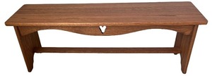 lot 98 image: Wooden Bench with Heart Cutout Detail