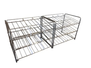lot 100 image: Set of 2 Metal Can Food Organizers with Adjustable Dividers