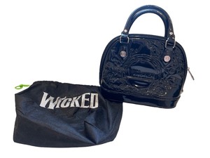 lot 101 image: Wicked Black Patent Leather Embossed Handbag with Dust Bag