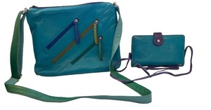 lot 102 image: Group of GG Genuine Leather Crossbody Bag and Wallet with Colorful Accents