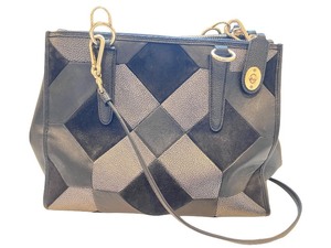 lot 103 image: Coach Patchwork Black Leather Shoulder Bag with Adjustable Strap