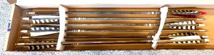 lot 203 image: Set of 8 Traditional Wooden Arrows with Feather Fletching