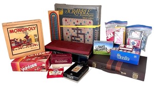 lot 221 image: Board Game and Card Game Collection including Monopoly, Scrabble, Yahtzee, and More