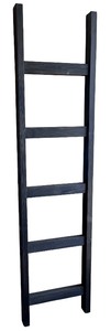 lot 235 image: Black Wooden Decorative Leaning Ladder
