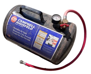 lot 248 image: Campbell Hausfeld Portable Air Tank with Pressure Gauge and Hose