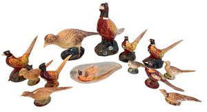 lot 259 image: Rosemeade Pheasant Figurine Collection with Redfield S.Dak. Trinket Dish