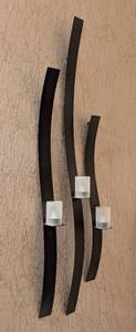 lot 84 image: Wavy Black Metal Wall Sconces