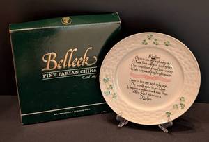lot 88 image: Belleek Porcelain Mothers Day Blessing Plate