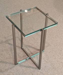 lot 89 image: Petite Glass Topped Accent Table