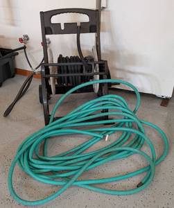 lot 97 image: Pair of Hoses and Rolling Hose Reel