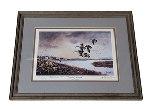 lot 109 image: Framed Canadas Arriving Print by Les Kouba