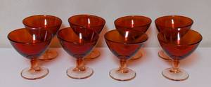 lot 110 image: Red Tilted Glass Dessert Cups