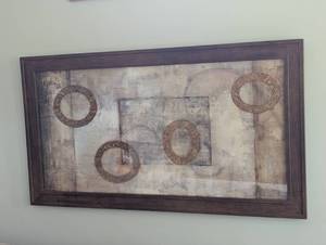 lot 111 image: Framed Metallic Abstract Print by Volk