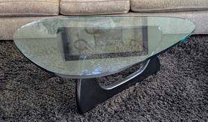 lot 4A image: Glass Topped Noguchi Style Coffee Table