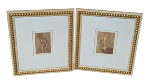 lot 115 image: Pair of Framed Nude Silhouette Sketch Prints