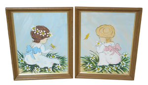 lot 118 image: Pair of Framed Vintage Children Oil Paintings by Gohrowski