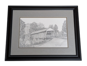 lot 128 image: Small Framed Madison County Sketch by Doris Elliott
