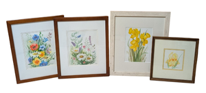 lot 136 image: Pretty Mix of Framed Floral Prints