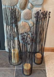 lot 57 image: Decorative Metal Candleholders