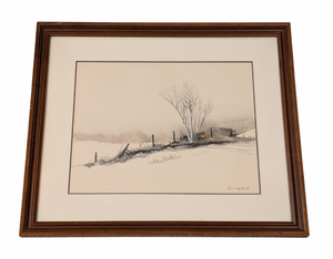 lot 59 image: Framed Herb Hultgren Watercolor Landscape Painting
