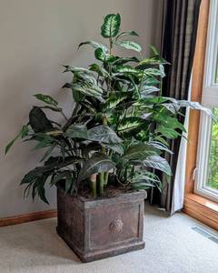 lot 10 image: Decorative Large Potted Faux Plant