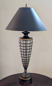 lot 11 image: Caged Glass Table Lamp