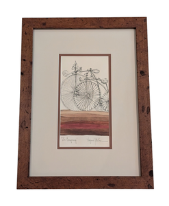 lot 35 image: Twos Company Small Framed Watercolor Painting by Virginia Peterson