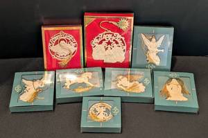 lot 61 image: Assorted Lenox Porcelain Christmas Ornaments