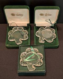 lot 66 image: Galloway Crystal Shamrock Ornaments