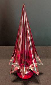 lot 69 image: Vintage Red Murano Glass Christmas Tree