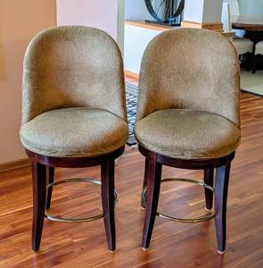 lot 29B image: Pair of Sage Green Century Counter Height Stools