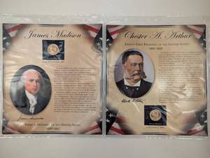 lot 23 image: James Madison and Chester A. Arthur Commemorative Coins