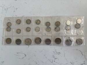 lot 11 image: Silver Dimes, Silver Quarters, Buffalo Nickels