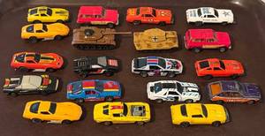 lot 50P image: Large Lot of KIDCO Toy Cars Including Tanks - Restoration Needed