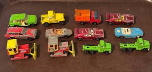 lot 55P image: Lot of 12 PlayArt Toy Cars - Restoration Needed