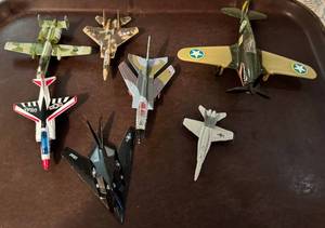 lot 105P image: Lot of 7 Die-Cast Toy Airplanes, some including Military & USAF markings