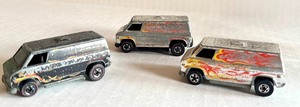 lot 58HW image: Lot of 3 Vintage Hot Wheels Redlines Super Vans Die-Cast Cars