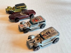 lot 67HW image: Lot of 4 Vintage Hot Wheels Redline Cars Turbo Fire The Demon Prowler